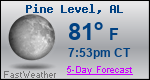 Weather Forecast for Pine Level, AL