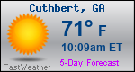 Weather Forecast for Cuthbert, GA