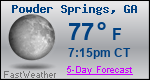 Weather Forecast for Powder Springs, GA