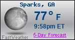 Weather Forecast for Sparks, GA