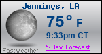 Weather Forecast for Jennings, LA