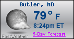Weather Forecast for Butler, MD