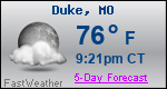 Weather Forecast for Duke, MO