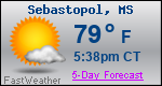 Weather Forecast for Sebastopol, MS