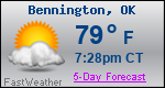 Weather Forecast for Bennington, OK