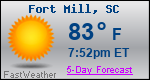Weather Forecast for Fort Mill, SC
