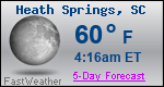 Weather Forecast for Heath Springs, SC