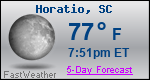 Weather Forecast for Horatio, SC