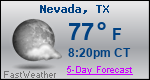 Weather Forecast for Nevada, TX