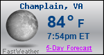 Weather Forecast for Champlain, VA