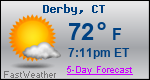 Weather Forecast for Derby, CT