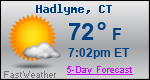 Weather Forecast for Hadlyme, CT