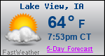 Weather Forecast for Lake View, IA