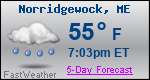 Weather Forecast for Norridgewock, ME