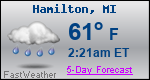 Weather Forecast for Hamilton, MI