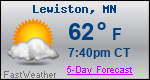 Weather Forecast for Lewiston, MN