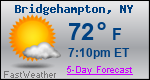 Weather Forecast for Bridgehampton, NY
