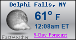 Weather Forecast for Delphi Falls, NY