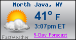 Weather Forecast for North Java, NY