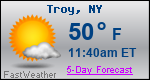 Weather Forecast for Troy, NY