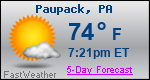 Weather Forecast for Paupack, PA