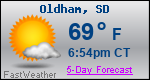 Weather Forecast for Oldham, SD