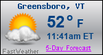Weather Forecast for Greensboro, VT