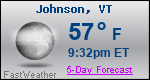 Weather Forecast for Johnson, VT