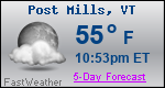 Weather Forecast for Post Mills, VT