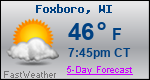 Weather Forecast for Foxboro, WI