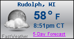 Weather Forecast for Rudolph, WI