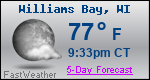 Weather Forecast for Williams Bay, WI