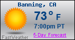 Weather Forecast for Banning, CA