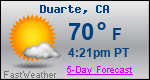 Weather Forecast for Duarte, CA