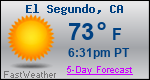 Weather Forecast for El Segundo, CA
