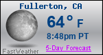 Weather Forecast for Fullerton, CA