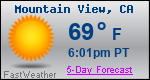 Weather Forecast for Mountain View, CA