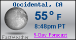 Weather Forecast for Occidental, CA