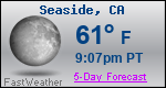 Weather Forecast for Seaside, CA