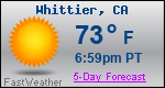 Weather Forecast for Whittier, CA