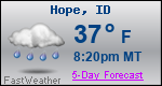 Weather Forecast for Hope, ID