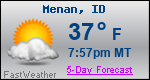 Weather Forecast for Menan, ID