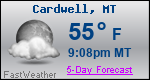 Weather Forecast for Cardwell, MT