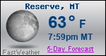 Weather Forecast for Reserve, MT