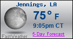 Weather Forecast for Jennings, LA