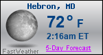 Weather Forecast for Hebron, MD
