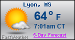 Weather Forecast for Lyon, MS
