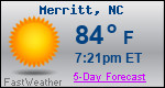 Weather Forecast for Merritt, NC