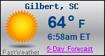 Weather Forecast for Gilbert, SC
