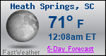 Weather Forecast for Heath Springs, SC